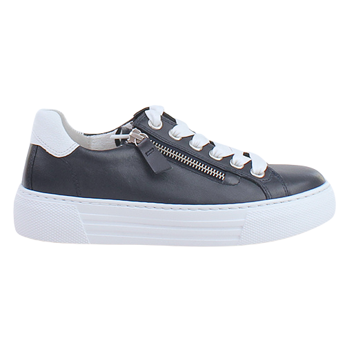 Gabor Platform Leather Trainers - 66.465.66 - Navy