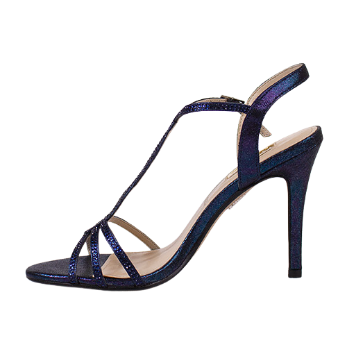 Glamour Ladies Dressy Heeled Sandals - Alanis - Navy