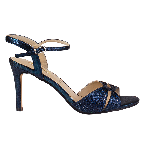 Glamour Dressy Heeled Sandals - Ava - Navy