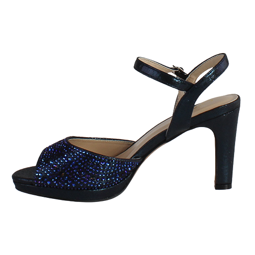 Glamour  Peep Toe Platform Heels  - Riga - Navy