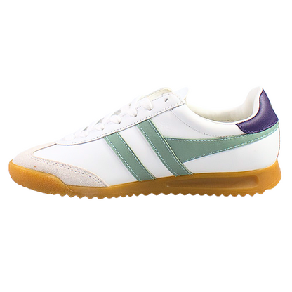 Gola Ladies Leather Trainers - Torpedo - White/Green