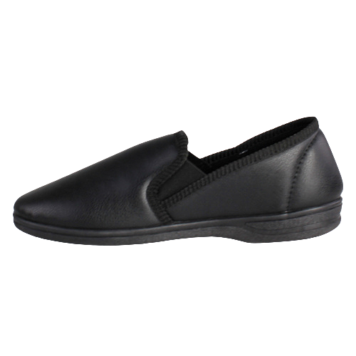 Goodyear Mens Leather Slipper-Trent-Black - Greenes Shoes