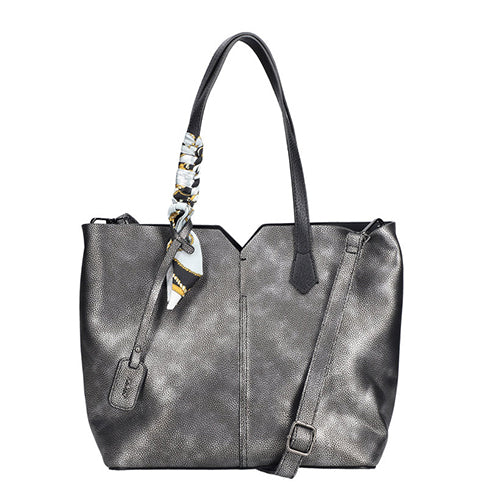 Rieker H1006-42 Handbag - Dark Silver/Metallic