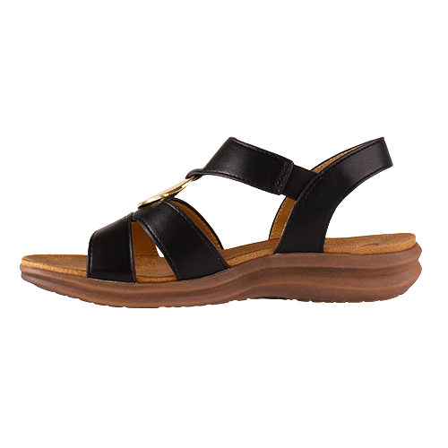 Heavenly Feet Flat Sandals - Trace - Black