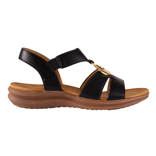 Heavenly Feet Flat Sandals - Trace - Black