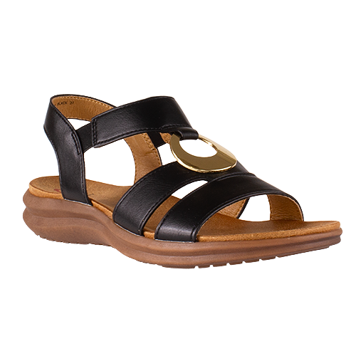 Heavenly Feet Flat Sandals - Trace - Black