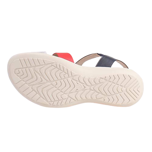 Heavenly Feet Flat Sandals - Trace - Navy/ Red/ Silver