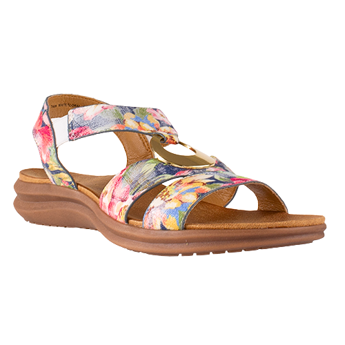 Heavenly Feet Flat Sandals - Trace - White Floral