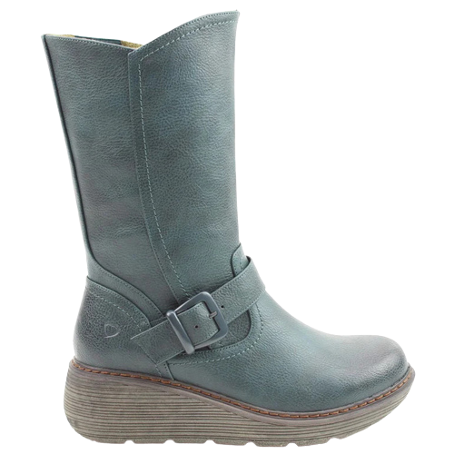 Heavenly Feet Mid Boots Almond Teal Greenes Shoes