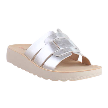Heavenly Feet Ladies Mules - Davena - Silver