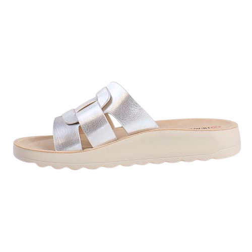 Heavenly Feet Ladies Mules - Davena - Silver