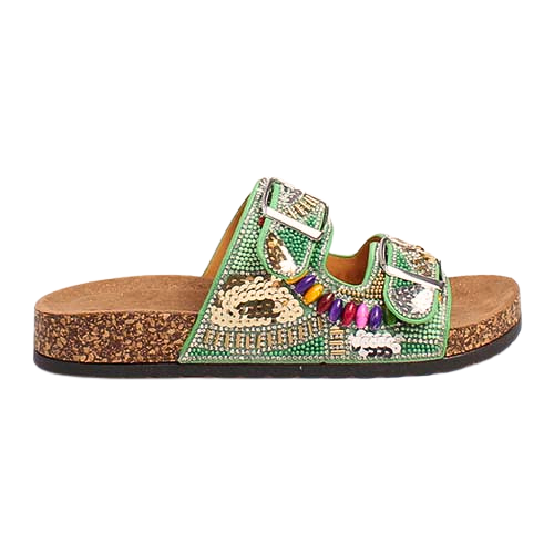 Heavenly Feet Ladies Sliders - Jess - Green