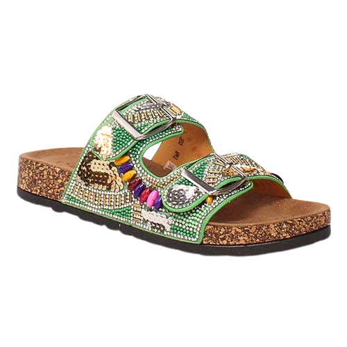 Heavenly Feet Ladies Sliders - Jess - Green