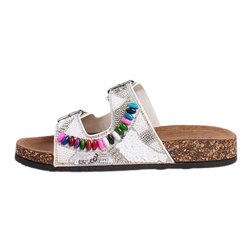 Heavenly Feet Ladies Sliders - Jess - White