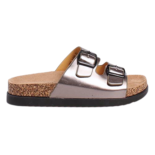 Heavenly Feet Ladies Sliders - Totnes - Platinum