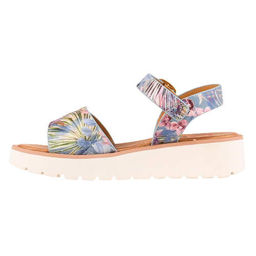 Heavenly Feet Ladies Sandals - Sonja - Blue Floral