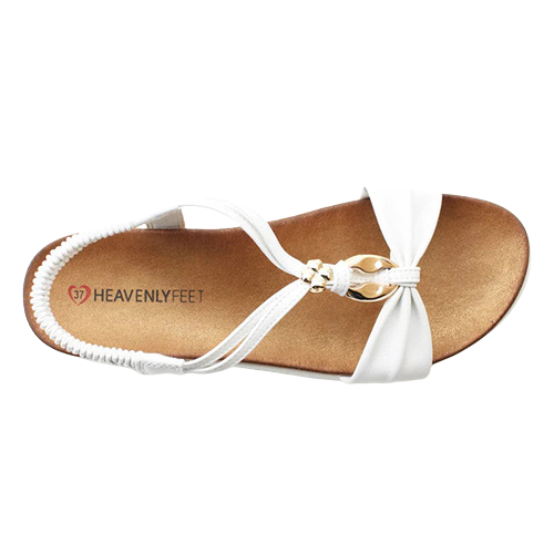 Heavenly Feet Ladies Sandals - Campari 2 - White