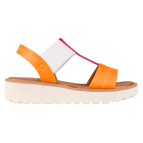 Heavenly Feet Ladies Sandals - Mika - Orange/pink