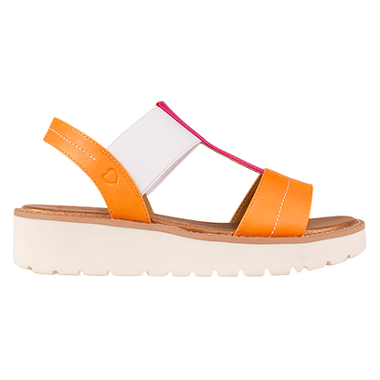 Heavenly Feet Ladies Sandals - Mika - Orange/pink