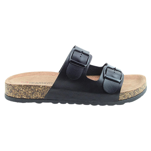 Heavenly Feet Ladies Sliders- Harmony - Black