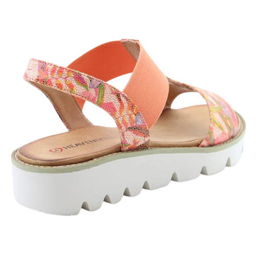 Heavenly Feet Wedge Sandals - Ritz - Orange Floral