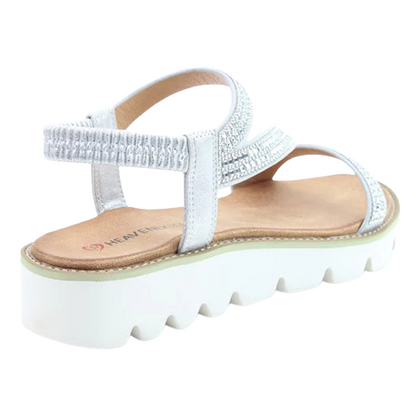 Heavenly Feet Ladies Wedge Sandals - Fresco - Silver – Greenes Shoes