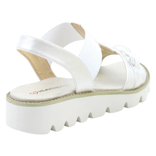 Heavenly Feet Ladies Wedge Sandals Lulu White - Main Image