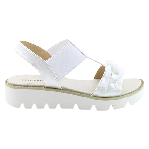Heavenly Feet Ladies Wedge Sandals - Lulu - White