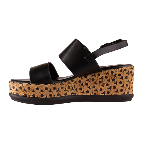 Heavenly Feet Ladies Platform Sandals - Morven - Black