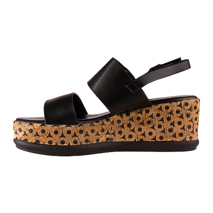 Heavenly Feet Ladies Platform Sandals - Morven - Black