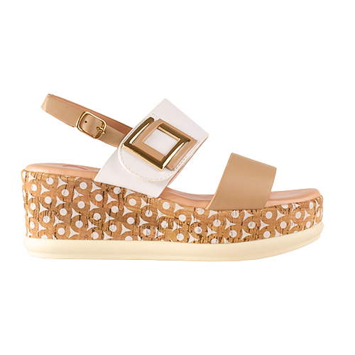 Heavenly Feet Ladies Platform Sandals - Morven - Taupe
