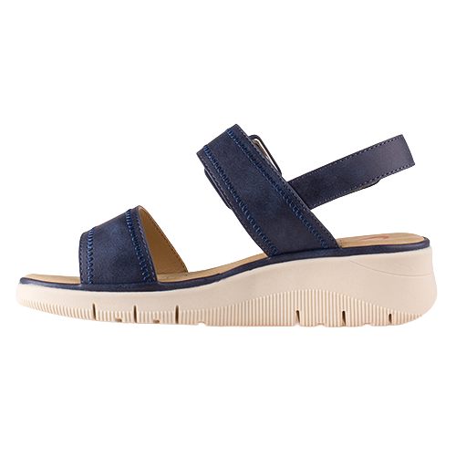Heavenly Feet Ladies Wedge Sandals - Rita - Navy