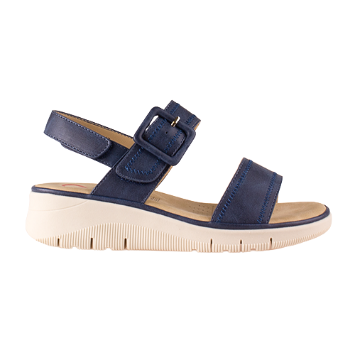 Heavenly Feet Ladies Wedge Sandals - Rita - Navy