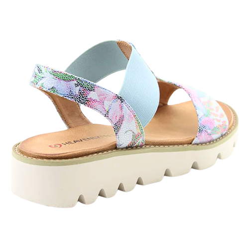 Heavenly Feet Ladies Wedge Sandals - Ritz - Blue Floral