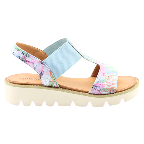 Heavenly Feet Wedge Sandals - Ritz - Blue Floral