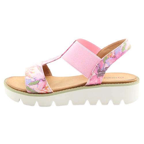 Heavenly Feet Ladies Wedge Sandals - Ritz - Pink Floral