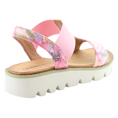 Heavenly Feet Ladies Wedge Sandals - Ritz - Pink Floral