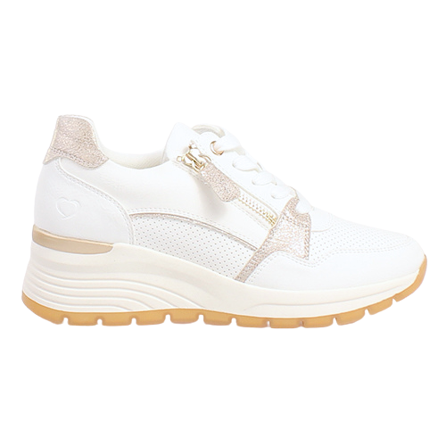 Heavenly Feet Ladies Wedge Trainers - Lorient - White