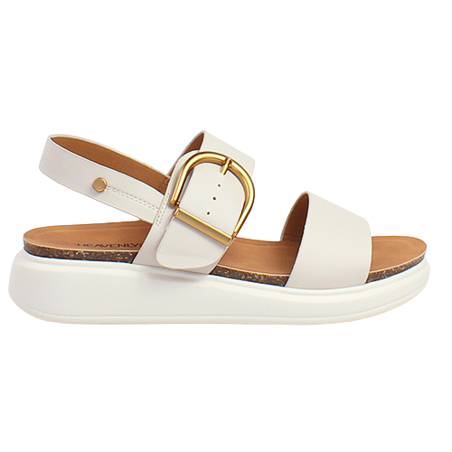 Heavenly Feet Ladies Wedge Sandals - Bernie - Stone