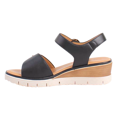 Heavenly Feet Wedge Sandals - Concord - Black
