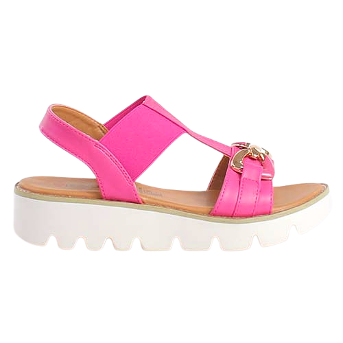 Heavenly Feet Wedge Sandals - Lulu 2 - Fuchsia