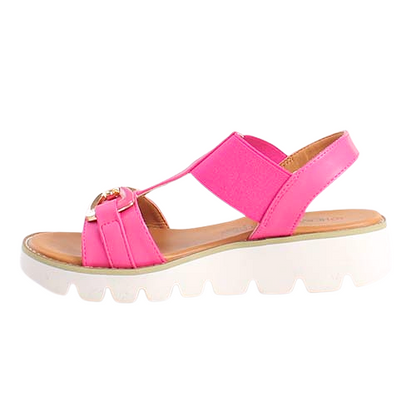 Heavenly Feet Wedge Sandals - Lulu 2 - Fuchsia