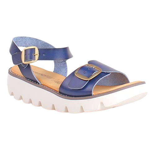 Heavenly Feet Wedge Sandals - Trudy - Navy