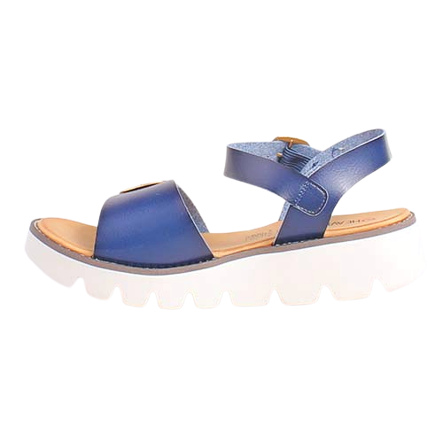 Heavenly Feet Wedge Sandals - Trudy - Navy