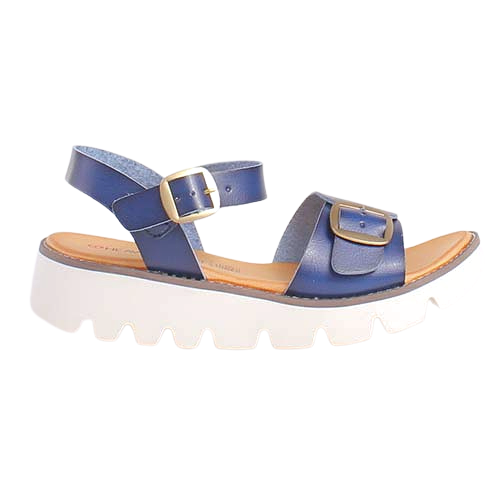 Heavenly Feet Wedge Sandals - Trudy - Navy