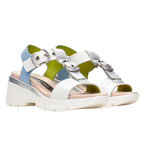 Hispanitas Ladies Wedge Sandals- CHV264799 - Cream/Silver/White