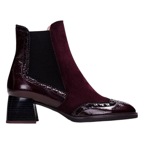 Hispanitas Block Heeled  Ankle Boots-  HI243588- Burgundy