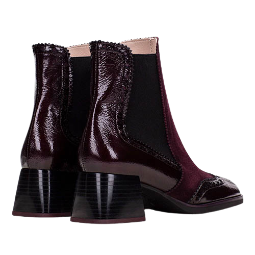 Hispanitas Block Heeled  Ankle Boots-  HI243588- Burgundy