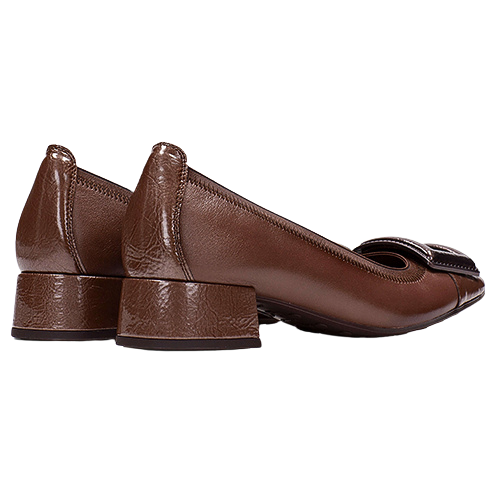 Hispanitas Ladies Block Heeled Pumps- HI254318 - Taupe