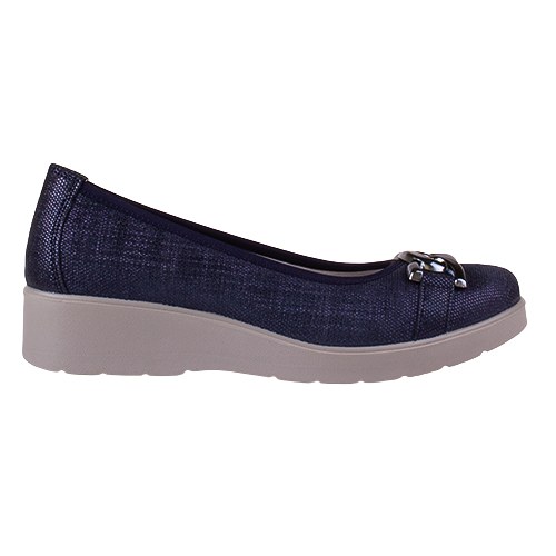 Imac Ladies Extra Wide Fit Wedge Pumps - 105321 - Navy